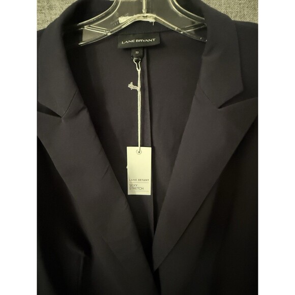 NWT Lane Bryant Blazer Navy Blue One Button Size 22 Retail $79.95 sexy stretch - Picture 2 of 11